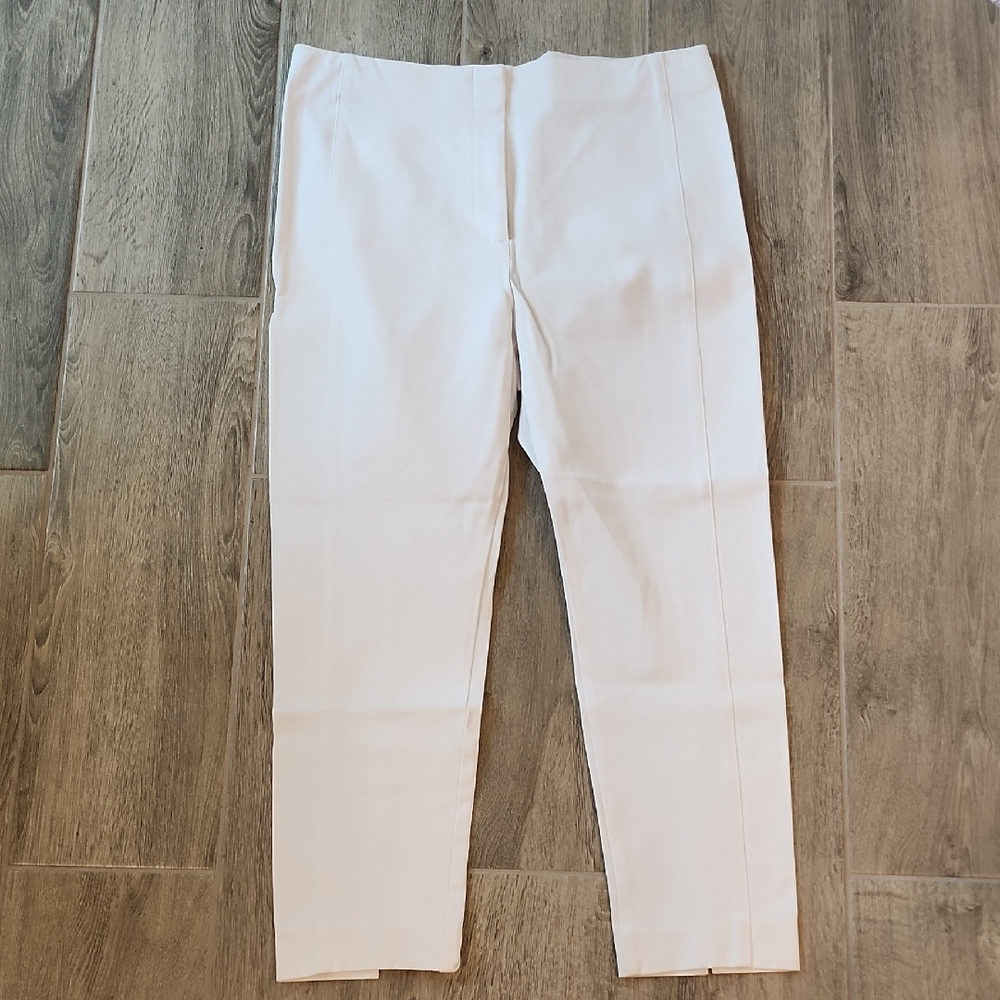 Ann Taylor White Dress Pants High-Waisted Straight-Leg